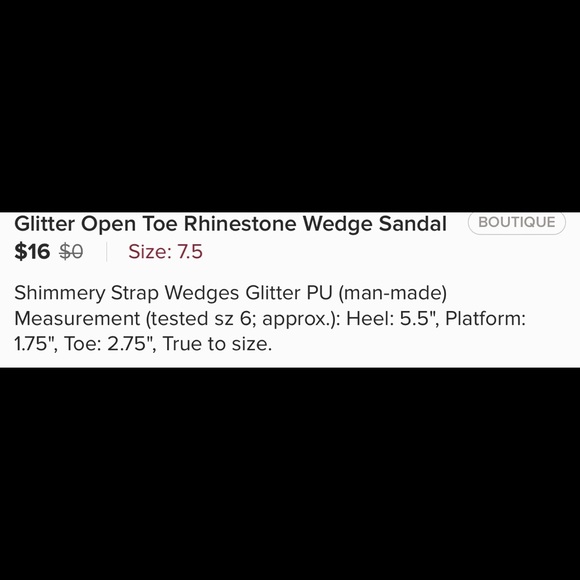 Black open toe rhinestone wedge sandal - Picture 3 of 3